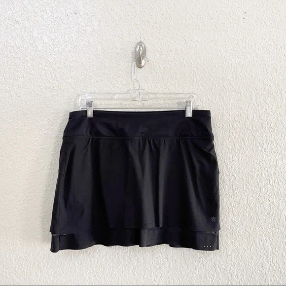 Athleta Women's Laser Run Black Lightweight Waterproof Tennis Activewear Skort M - Picture 2 of 9